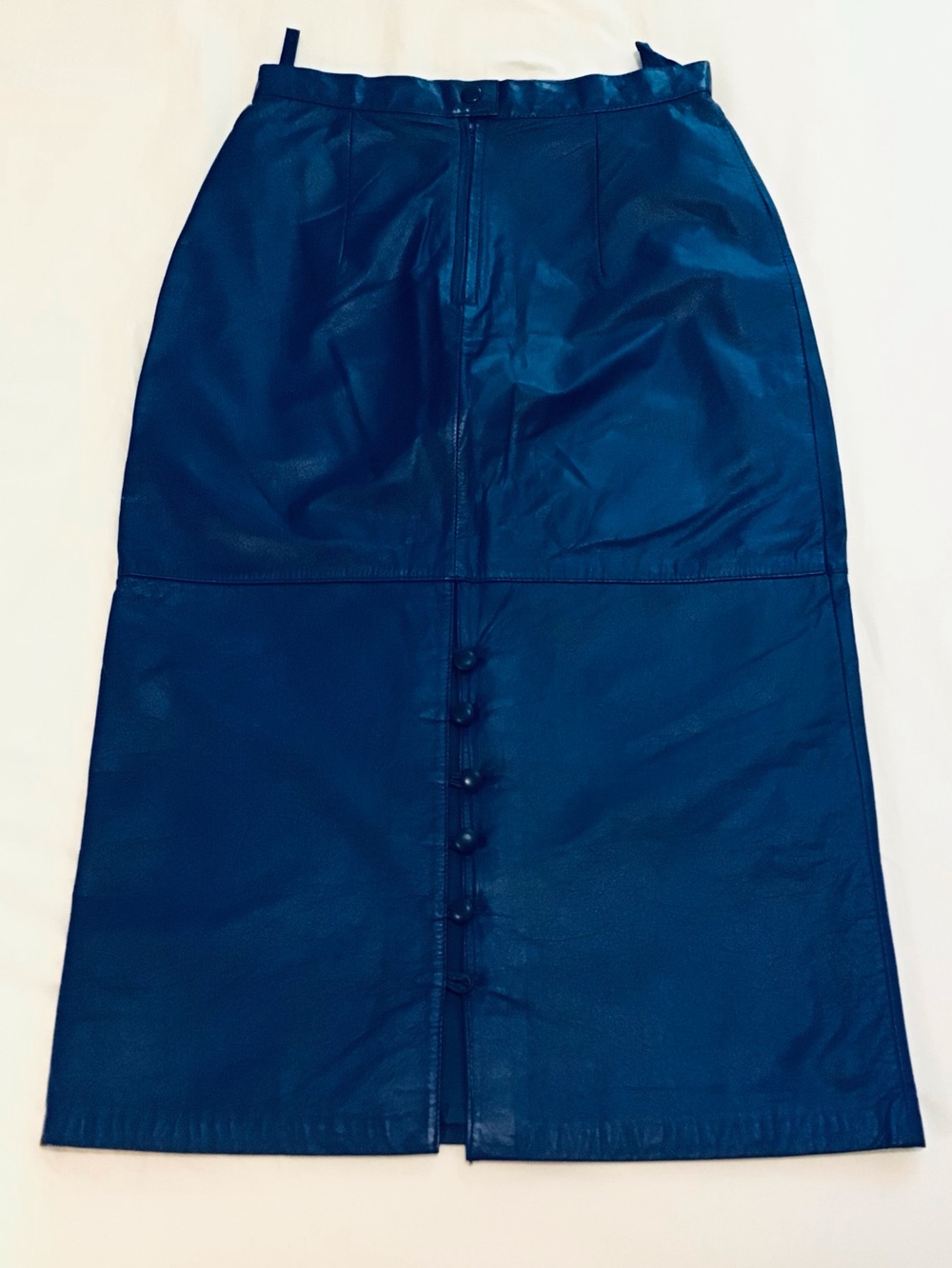 * SALE * Vintage Blue soft Leather Skirt